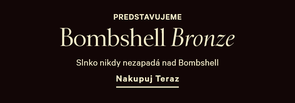 Victoria's Secret Bombshell Bronze gold text on a black background