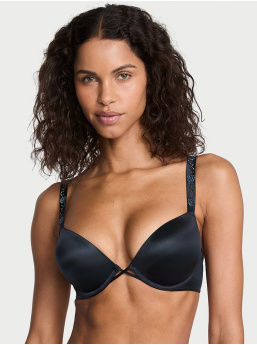 Bombshell Add-2-Cups Electric Orchid Push-Up Podprsenka So Lesklými Ramienkami