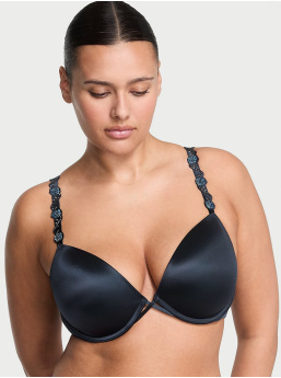 Electric Orchid Push-Up Podprsenka So Lesklými Ramienkami
