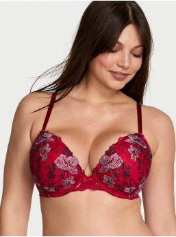 Beautiful Bows Embroidery Push‑Up Podprsenka