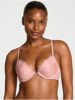 Rose Lace Shimmer Push‑Up Podprsenka
