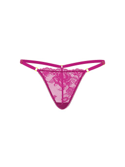 Ružové Čipkované Nastaviteľné V‑String Nohavičky