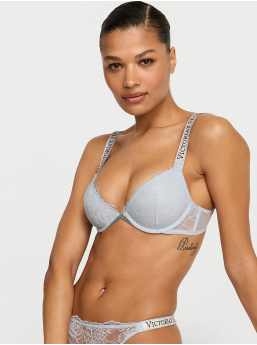 Shine Strap ružová čipkovaná jemne vystužená nízka demi podprsenka