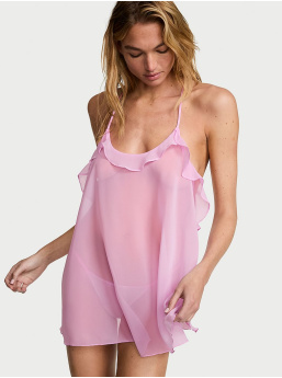Šifónová babydoll súprava s akvarelovou výšivkou