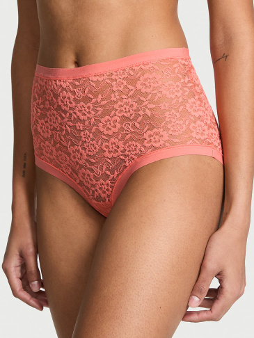 No-Show Čipkované Nohavičky S Vysokým Pásom No-Show Lace Lace High-Waist Brief Panty