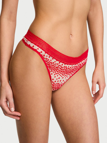 Tanga S Logom Flocked Hearts
