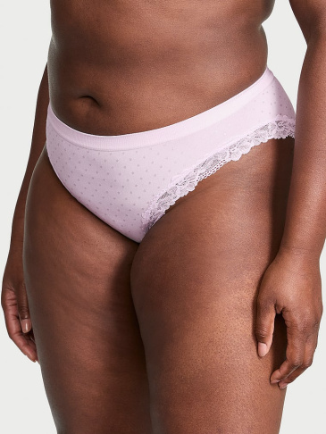 Bezšvové Nohavičky Bikini Panty S Čipkovaným Lemom