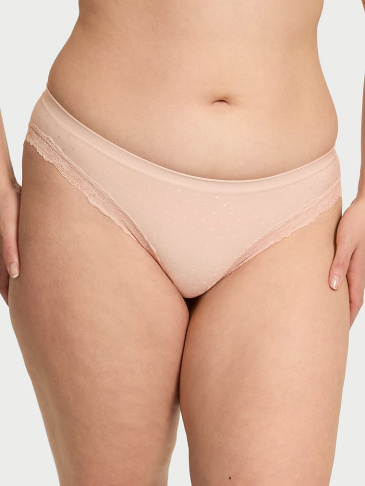 Bezšvové Nohavičky Bikini Panty S Čipkovaným Lemom