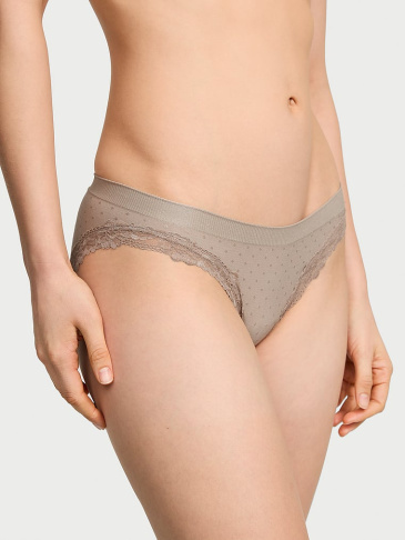 Bezšvové Nohavičky Bikini Panty S Čipkovaným Lemom