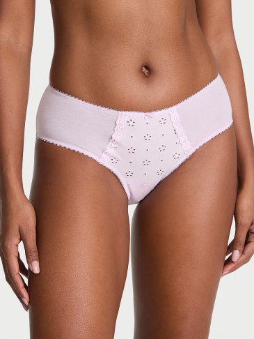 Stretch Cotton Eyelet Hiphugger Panty