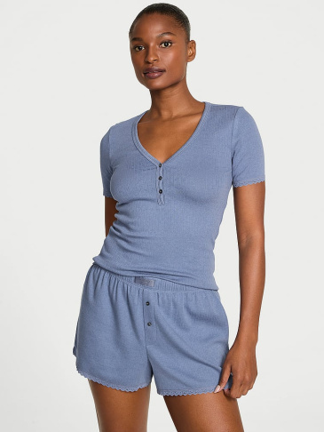 Súprava Pointelle Modal Henley Tričko A Boxerky