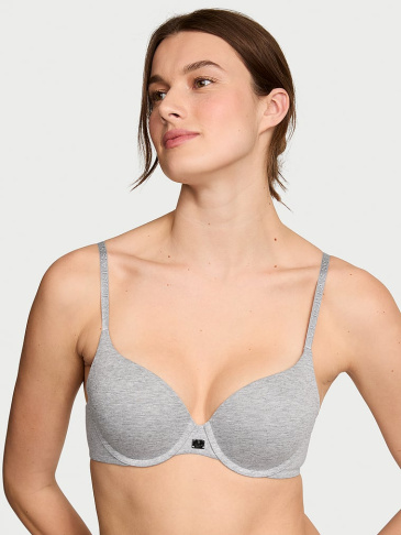 Push-up podprsenka Perfect Shape z bavlny s kovovým logom