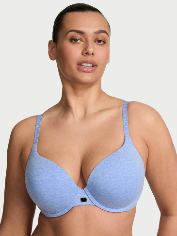 Push-up podprsenka Perfect Shape s bavlneným logom a kovovými detailmi