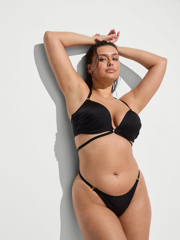 Archívny Sexy Push-up Bikini top s Výrezmi a Pásikmi