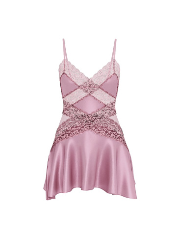 Dare To Dream Lace & Satin Flounce Slip Dress