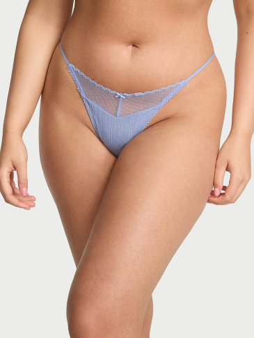 Čipkované Pointelle Tangá V-String