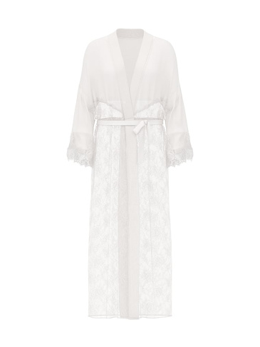 Sheer Rose Lace Long Robe