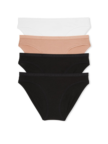 4-Dielne Balenie Bavlnených Nohavičiek s Elastanom typu Bikiny
