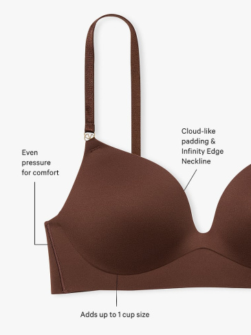 Hladká bezkostná Push-Up Plunge Podprsenka