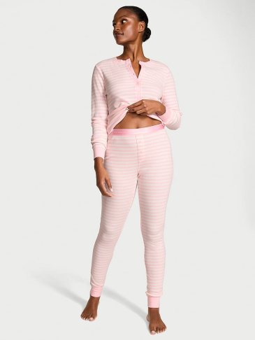 Soft Thermal Henley Long Pajama Set