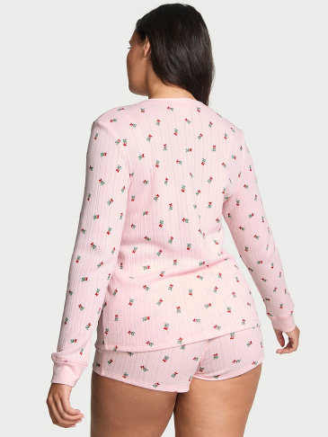 Cozy Pointelle Henley Short Pajama Set