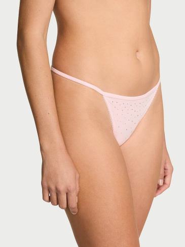 Pružné Bavlnené Trblietavé V‑String Nohavičky