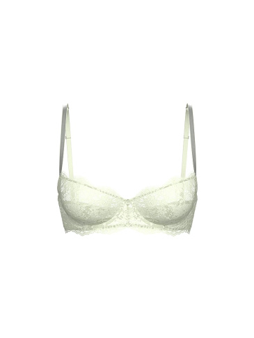 Wicked Twinkle Silver Lace Unlined Balconette Bra