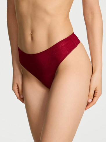 Body By Victoria Flex Shimmer Mid‑Rise Thong Nohavičky