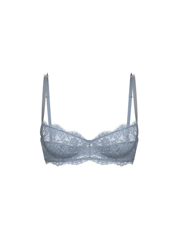 Wicked Twinkle Silver Lace Unlined Balconette Bra