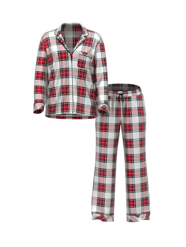 Flanelový Dlhý Pyžamový Set