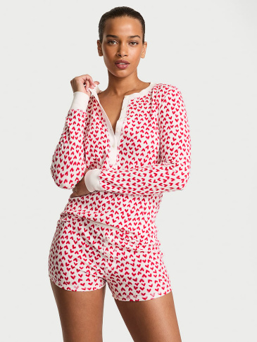 Soft Thermal Henley Short Pajama Set