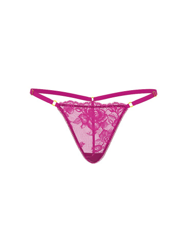 Ružové Čipkované Nastaviteľné V‑String Nohavičky