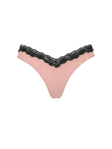 Lace-Trim High-Leg Thong Panty