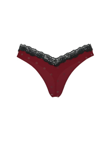 Lace-Trim High-Leg Thong Panty