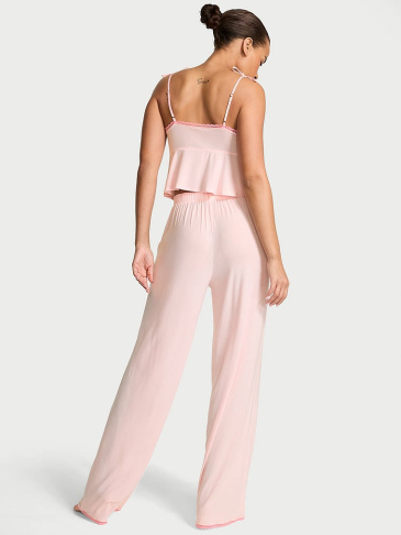 Modal Soft Bow Cami & Wide-Leg Pant Set