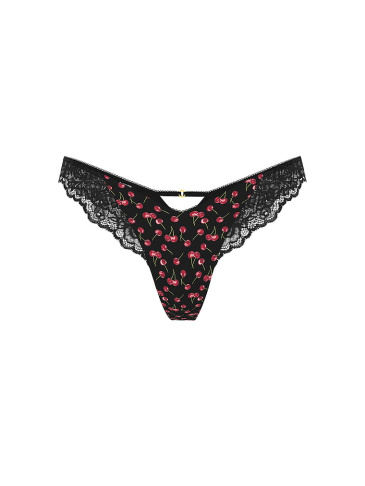 Rose Lace-Trim High-Leg Thong Panty