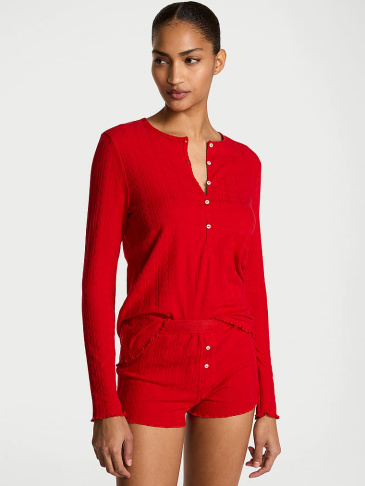 Heart Pointelle Short Pajama Set
