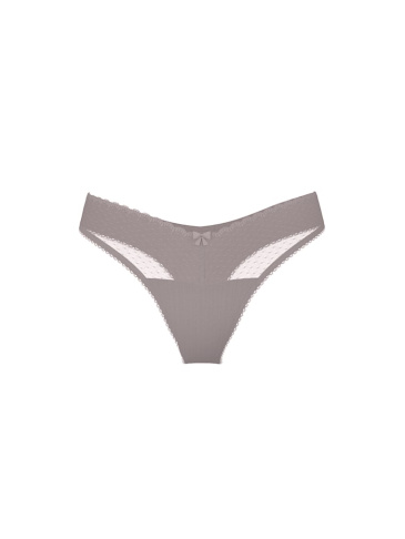 Stretch Pointelle High-Leg Scoop Thong Panty