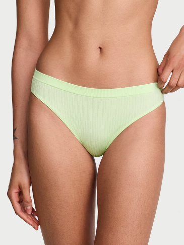 Seamless Sheer Rib Thong Panty