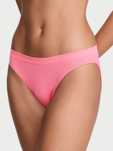 Bezšvové priehľadné rebrované bikini nohavičky