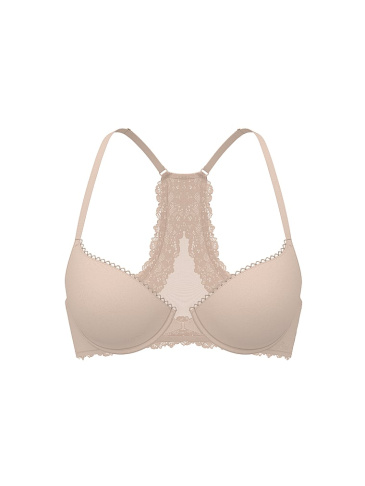 Podprsenka Perfect Shape s Čipkou, Racerback Ramienkami a Push-Up Efektom