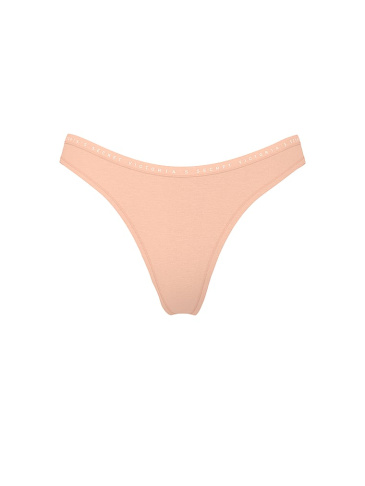 Stretch Cotton High-Leg Scoop Thong Panty