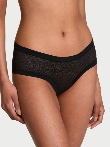 Bezšvové čipkované cheeky nohavičky s leopardím vzorom