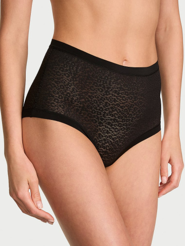 Bezšvové moderné nohavičky typu brief s leopardím čipkovým vzorom