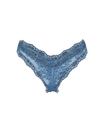 Denim Rose Lace High-Leg Thong Panty