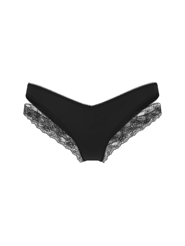 Rose Lace-Trim Cut-Out Cheeky Panty