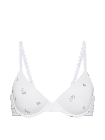 Cotton Embroidered Lightly Lined Demi Bra