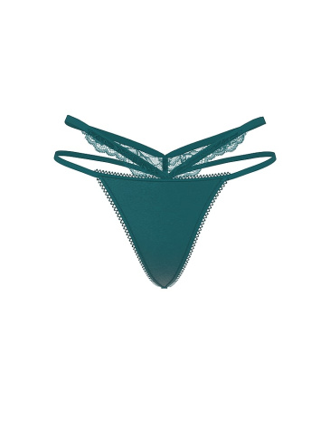 Rose Lace-Trim Strappy Cut-Out V-String Panty
