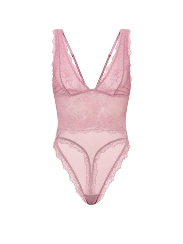 Sheer Rose Plunge Bodysuit