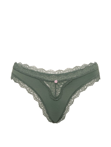 Lace-Trim Thong Panty
